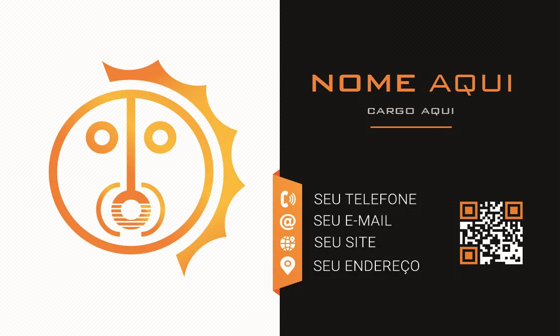 Ahau Solar — cartão de visita, verso com o símbolo da marca