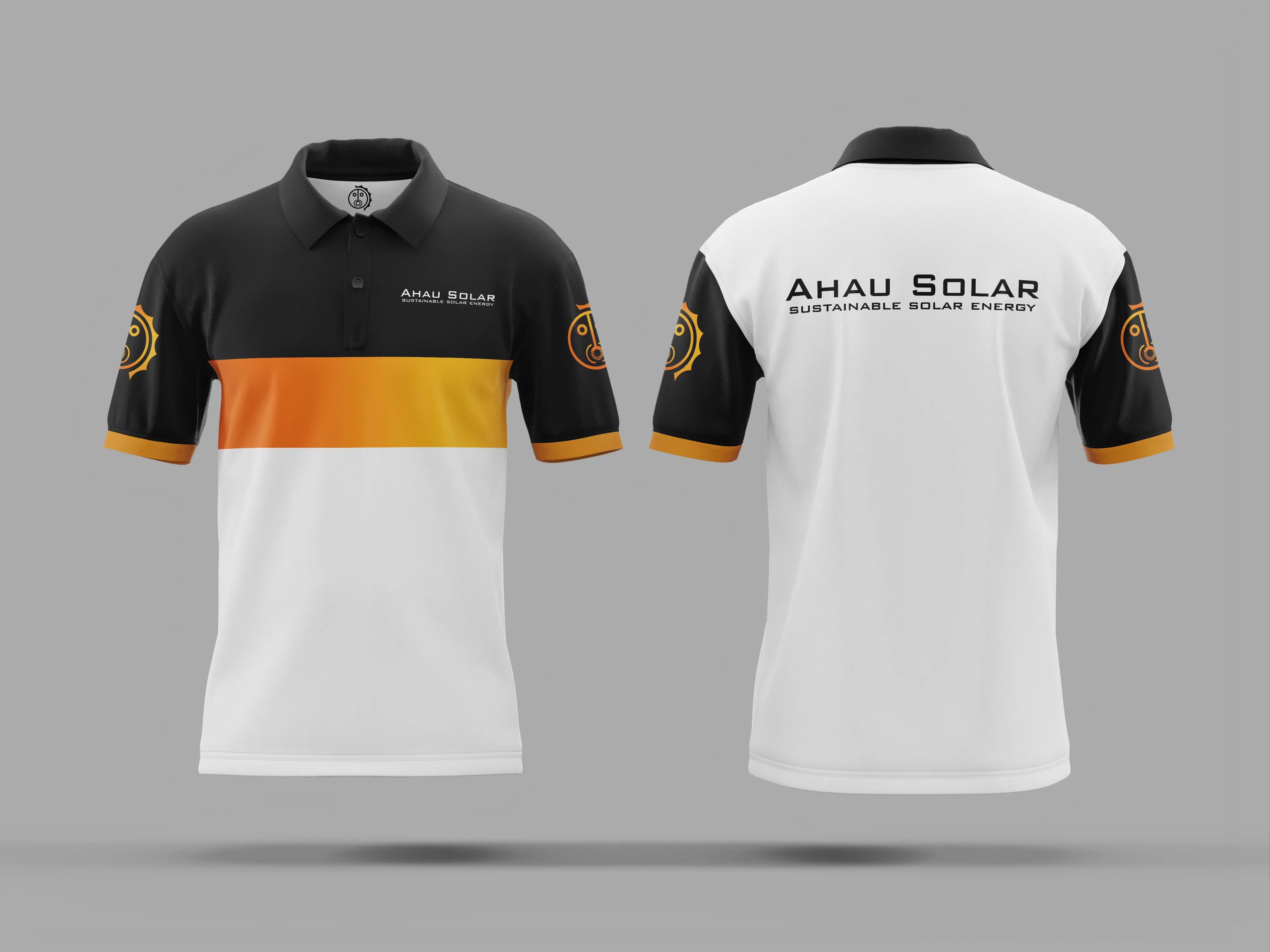 Ahau Solar — camisa polo do uniforme, segundo ângulo