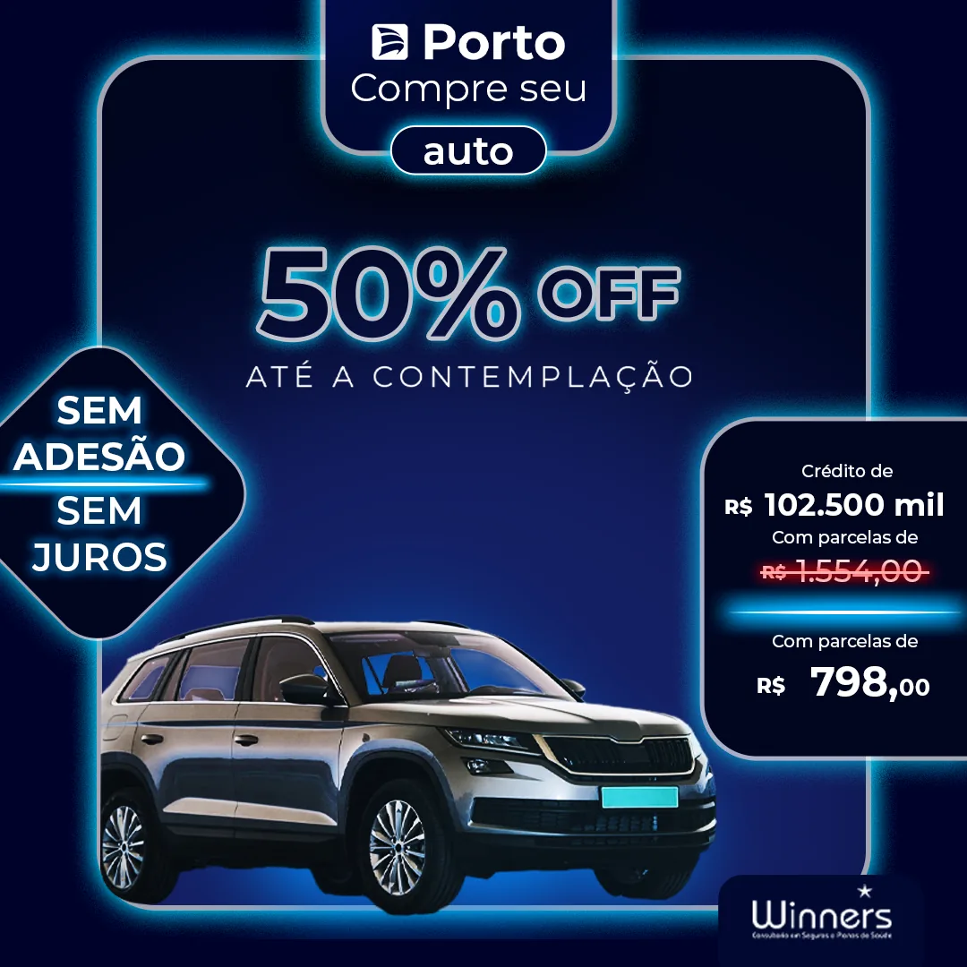 Winner / Porto Seguro — post de consórcio de automóvel crédito de 102,5 mil