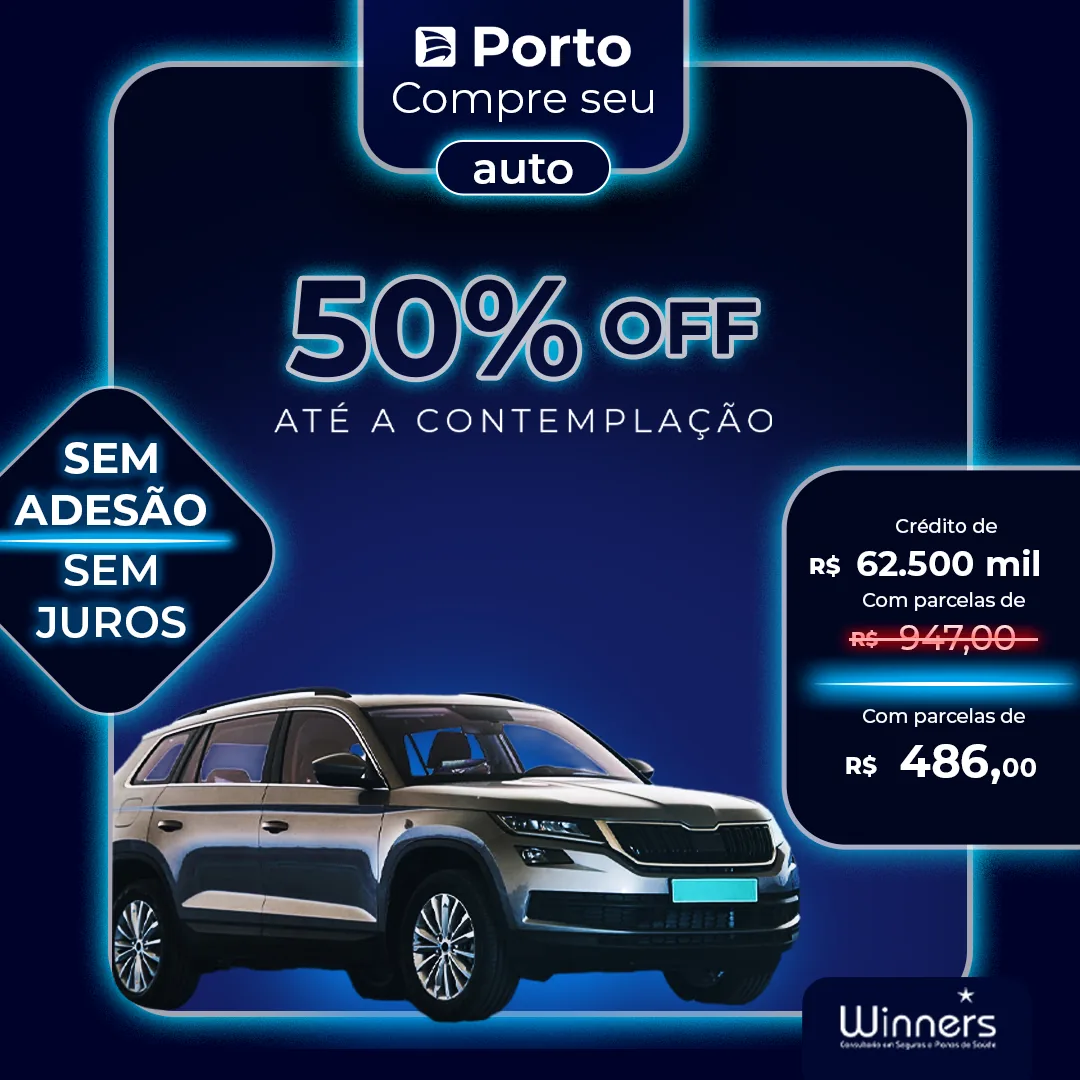 Winner / Porto Seguro — post de consórcio de automóvel crédito de 62,5 mil